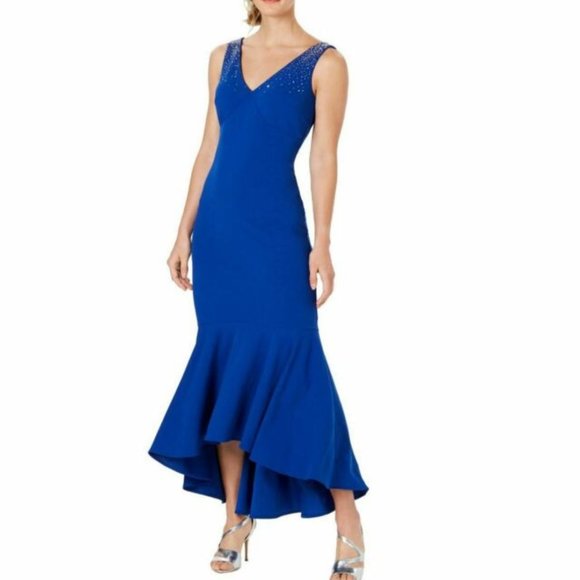Calvin Klein Dresses & Skirts - CALVIN KLEIN Blue Embellished Sleeveless Gown